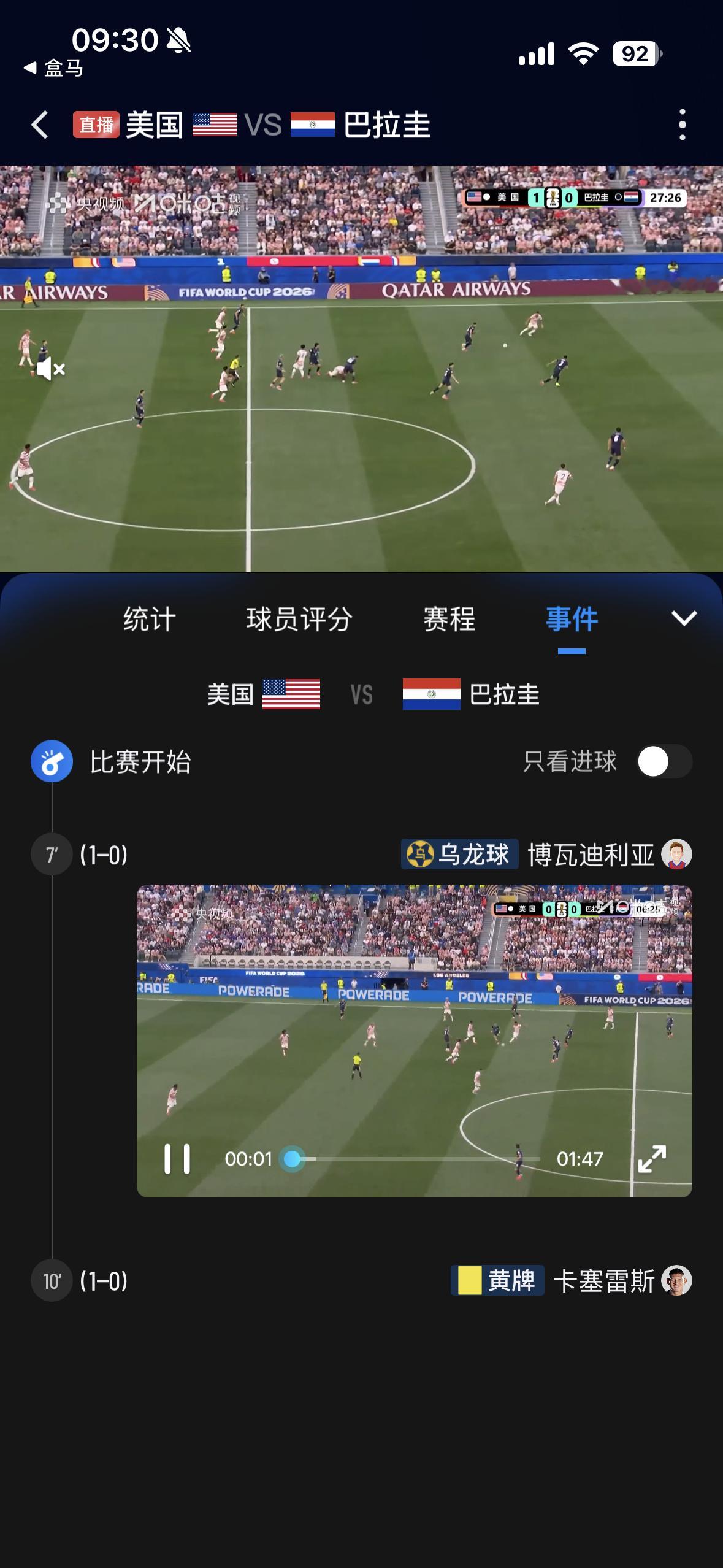 美国vs巴拉圭巴拉圭乌龙球 对决看点十足，乌龙球+双响好戏轮番上演，普利西奇多次