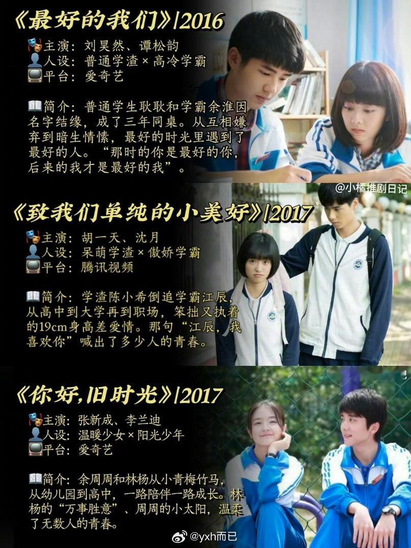 真的很爱看校园剧最好的你.小美好.飞奔是我的校园剧top3 