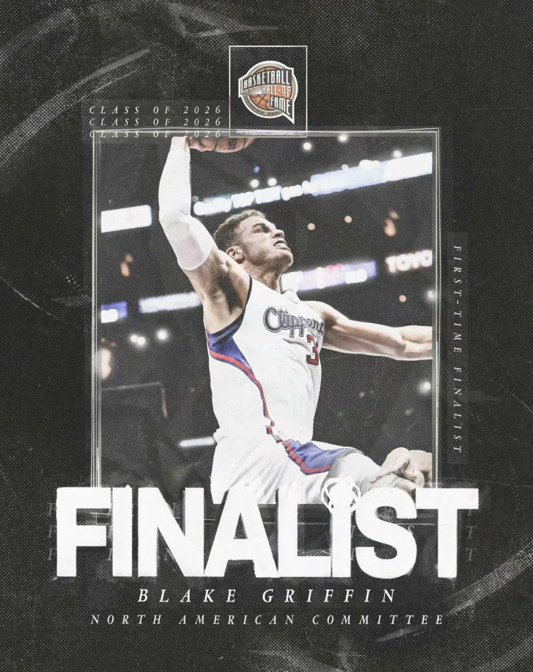 今日，奈史密斯篮球名人堂公布了2026年最终候选名单，其中，格里芬入选引起诸多哗