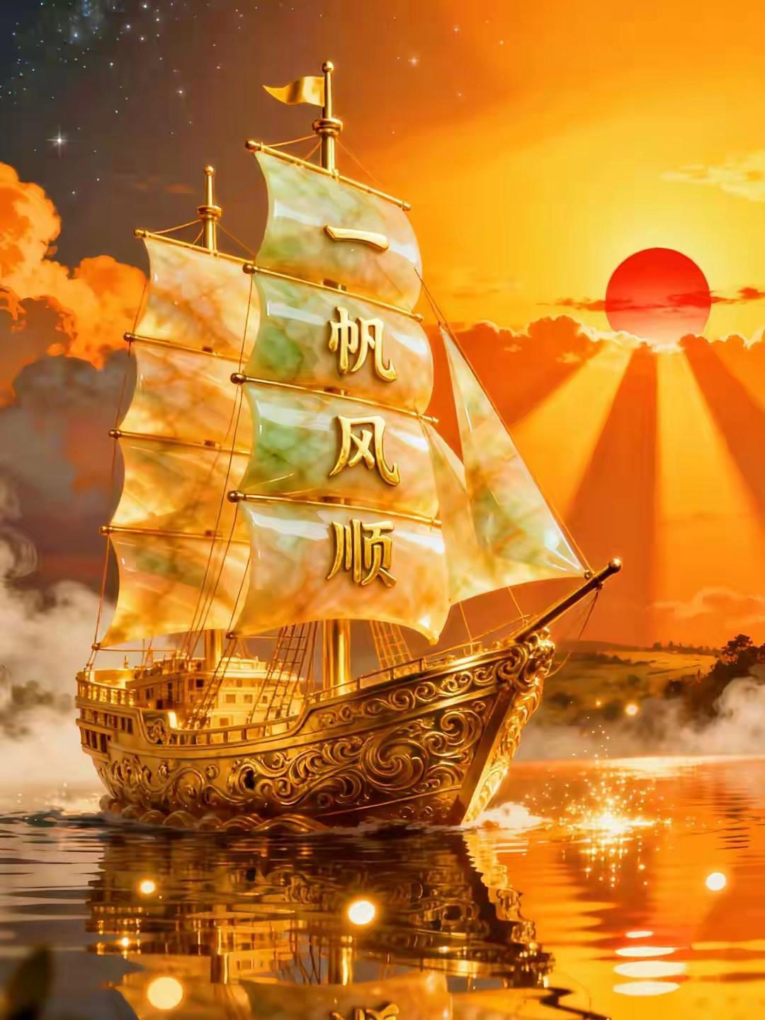 鸿运当头事业旺，金帆扬帆迎福禄。传统文化
