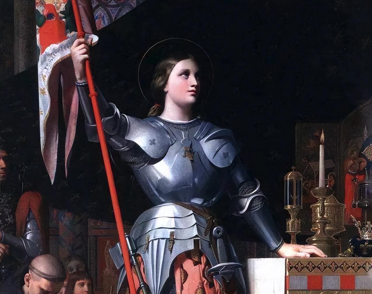 1429年，17岁少女贞德率兵追击，歼灭英军2500人。法国得以避免亡国，查理七