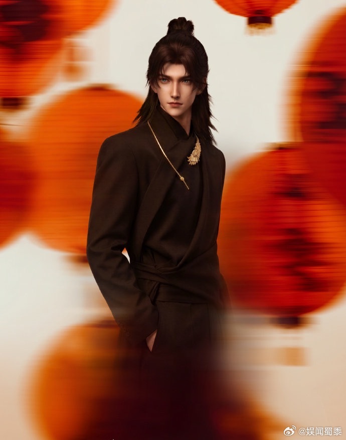 国漫首个开年封夯爆了 许青这张开年封直接把神秘感拉满！暖橙光影衬得他整个人像从光