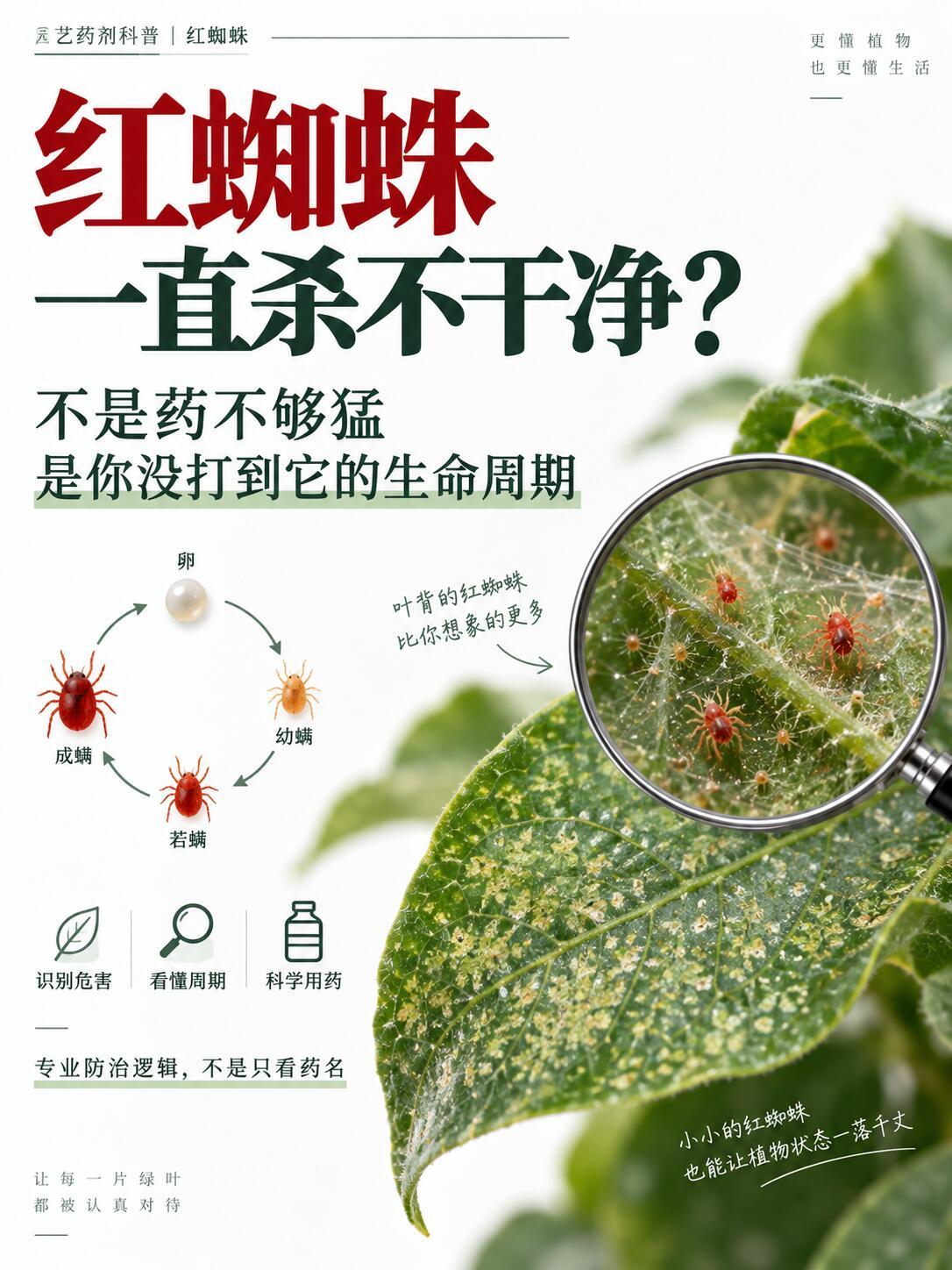红蜘蛛一直杀不干净？很多时候真不是药不行，而是防治逻辑出了问题。
家庭园艺里常说