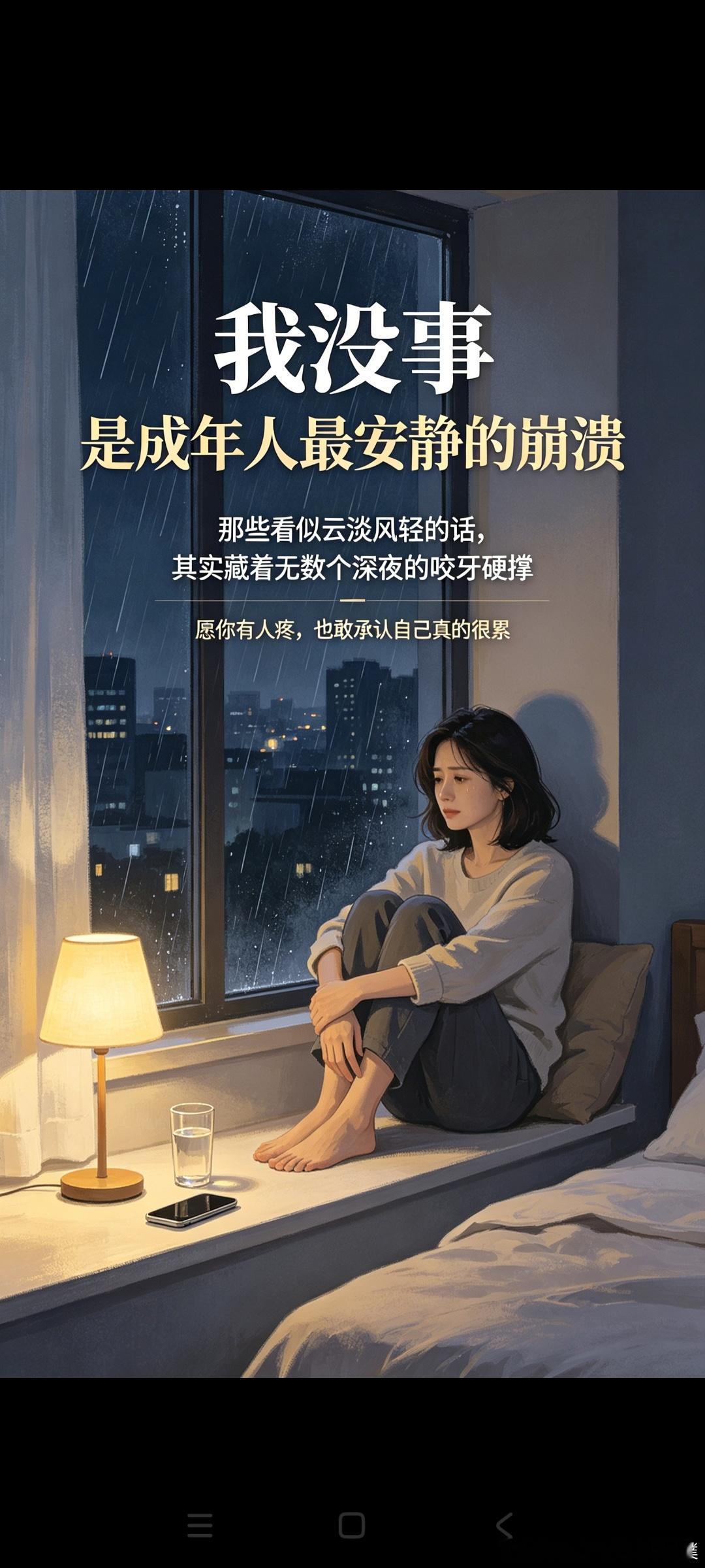 成年人的崩溃，都藏在我没事儿里不知道从何时起，“我没事”成了成年人最常用的谎言。