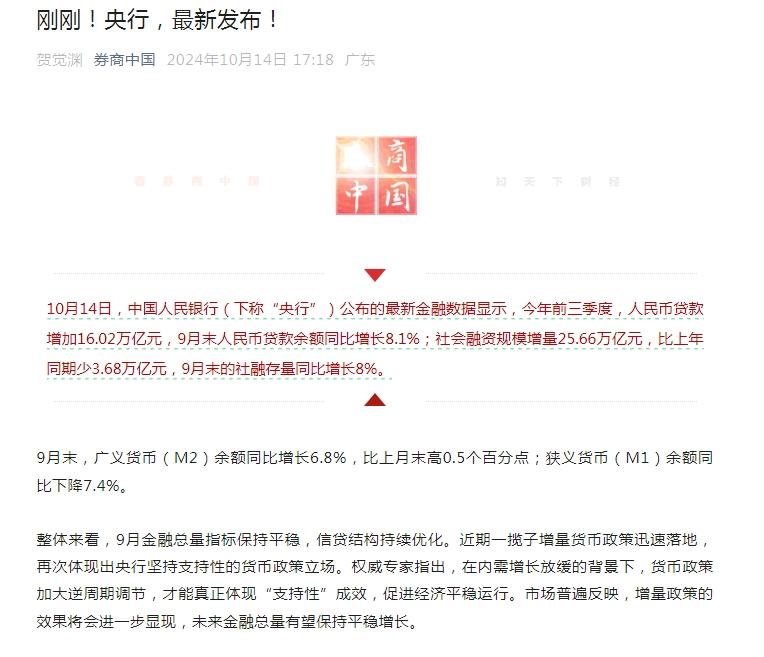 9月重磅金融数据出炉。

9月社会融资增量规模与新增人民币贷款同比有所下降。专家