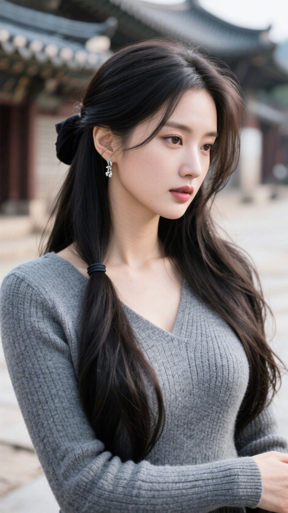 古苑闲行
 
古檐飞角映晴川，
石路无尘接远烟。
殿角檐铃风自语，
庭前古木影相