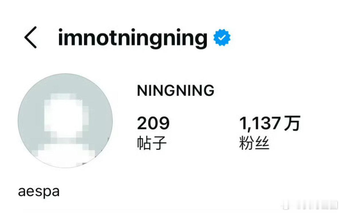 宁艺卓ins头像打码 宁艺卓ins主页头像模糊打码宁艺卓头像打码了 ​​​