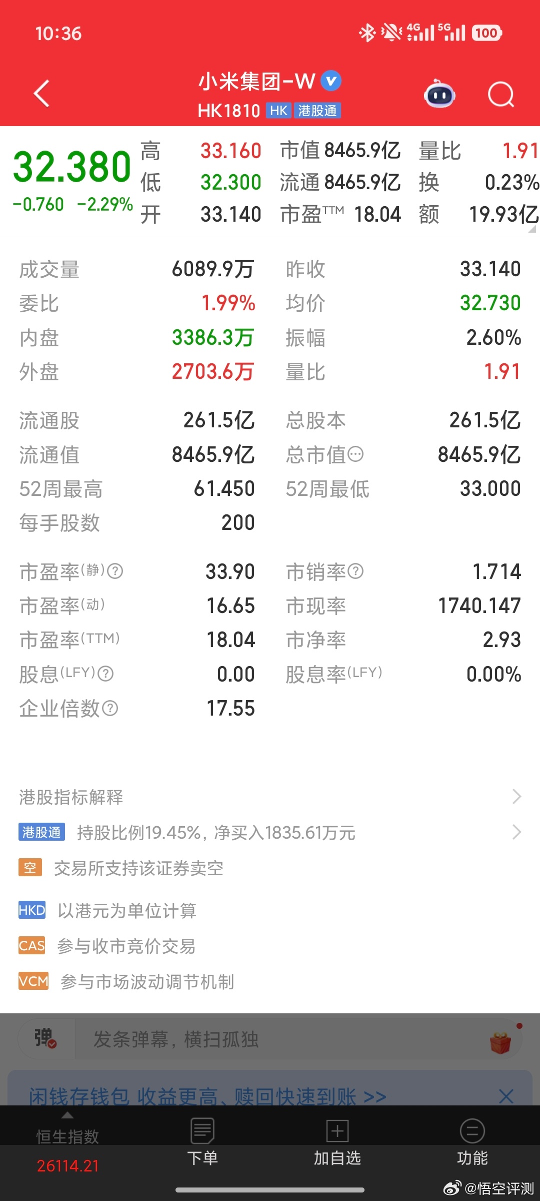 小米股价的震荡，其实个人认为可以预见。首先就是目前受到外部环境影响，港股震荡。其