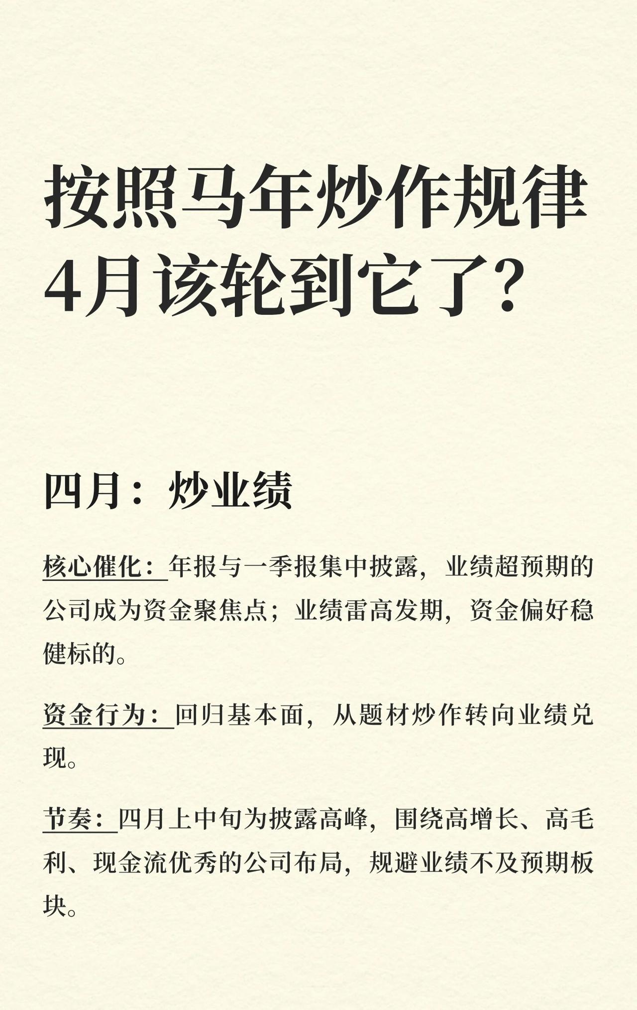 “马年炒作规律”是按照一年十二个月的周期，每个月对应不同的市场炒作主题。以下是各