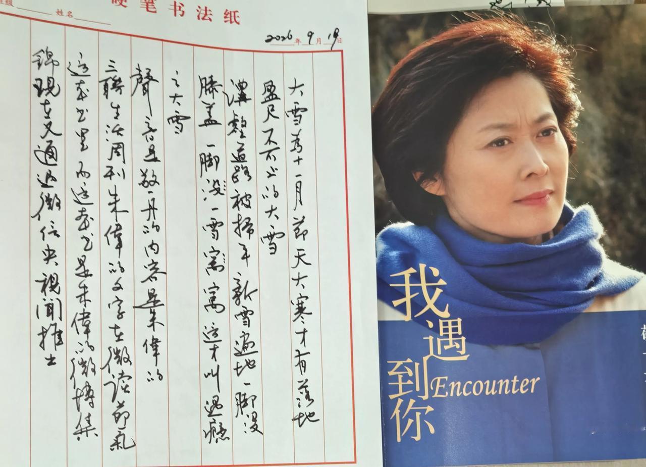 简要点评
行草书写流畅自然，纵行排布在红格笺上秩序稳当，笔意随性舒展，契合敬一丹