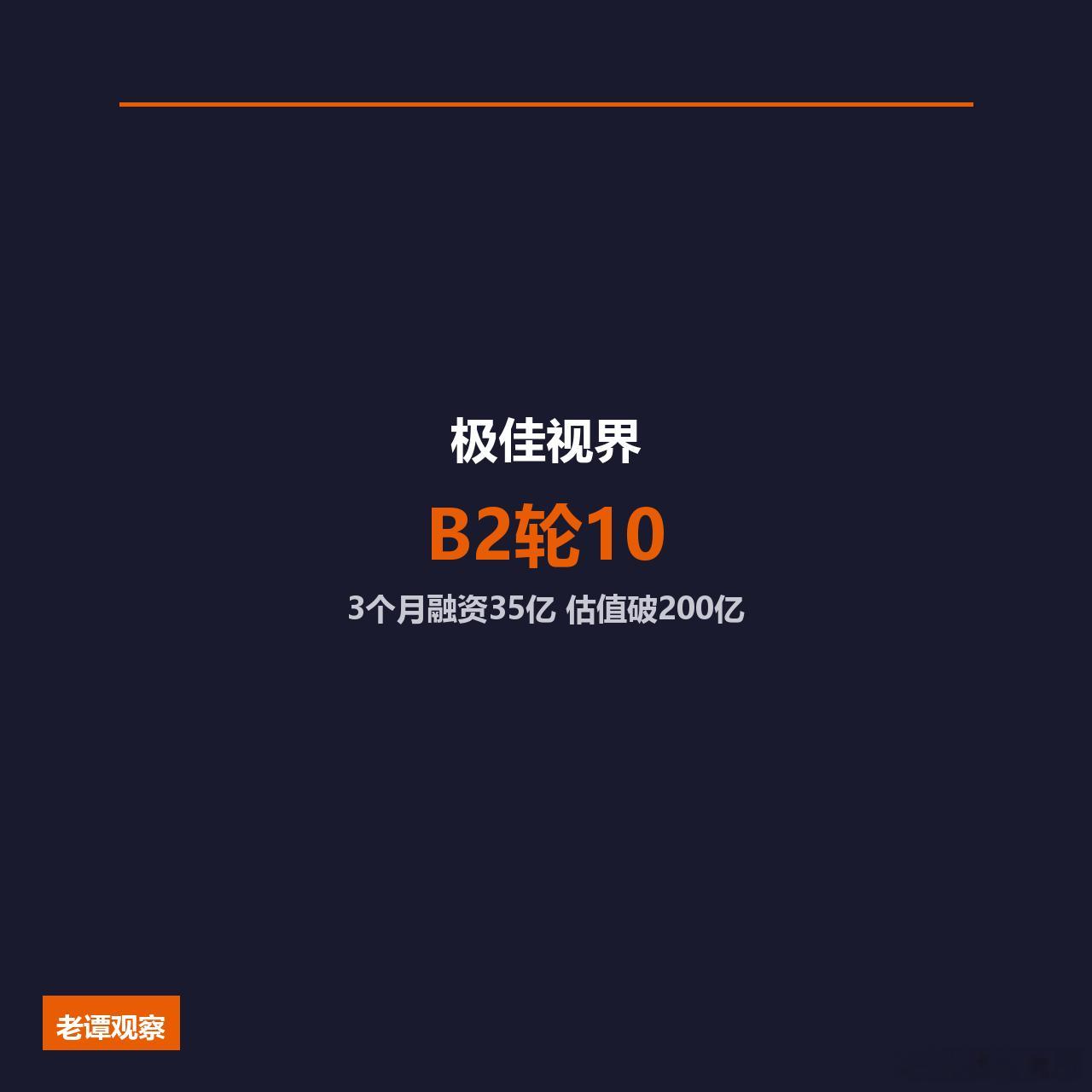 35亿！3个月！极佳视界这波融资速度，老谭服了。据新浪财经6月15日报道，物理A