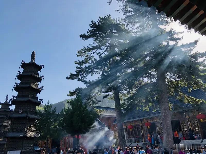 2月21日大年初五，山西忻州五台山景区突发火情，起火点在台怀镇杨柏峪村，距核心区