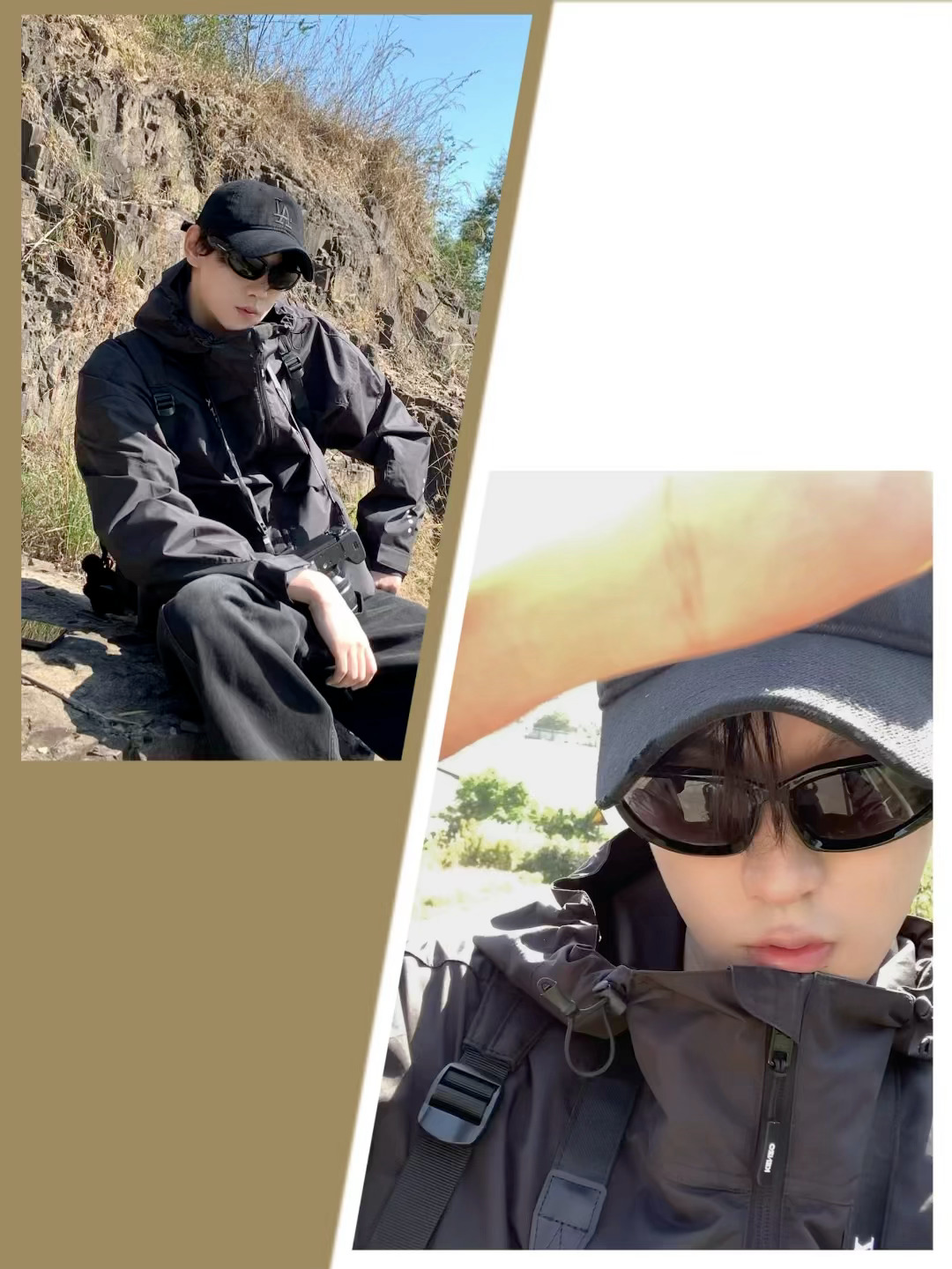 田栩宁allblack登高，好男友风啊好有生活感，怎么会有人帅成这样！天气好人很