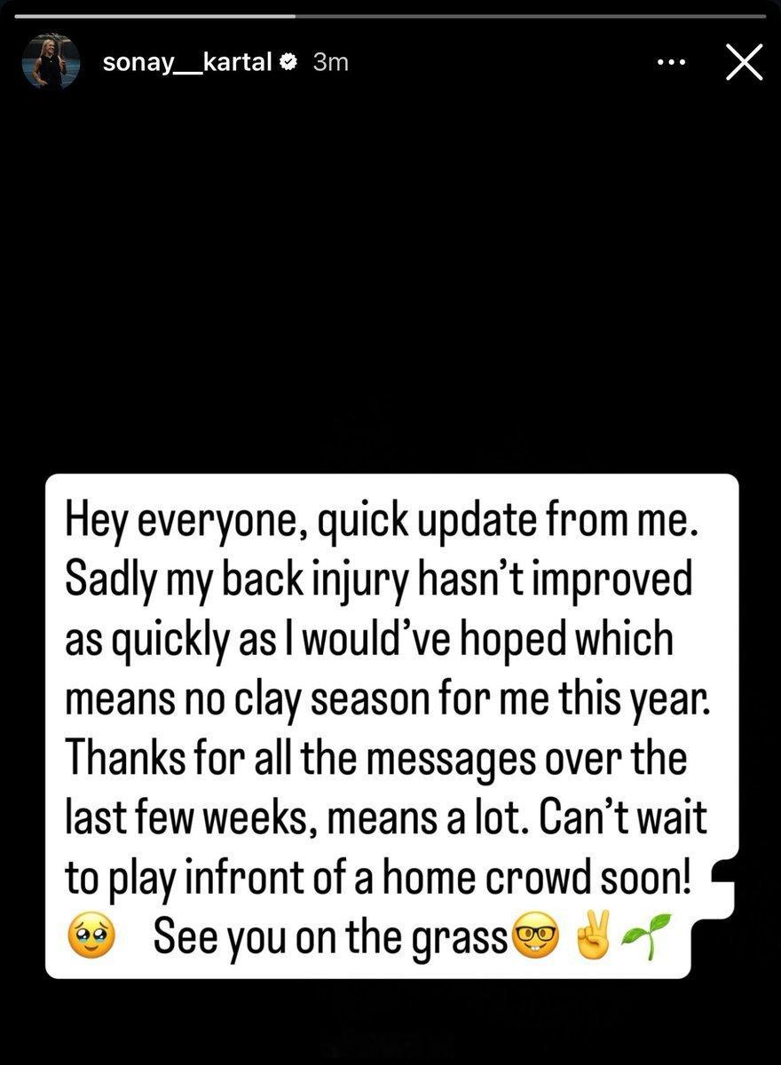 球员动态：英国选手卡塔尔🇬🇧宣布因伤退出红土赛季，草场静待复出！wta