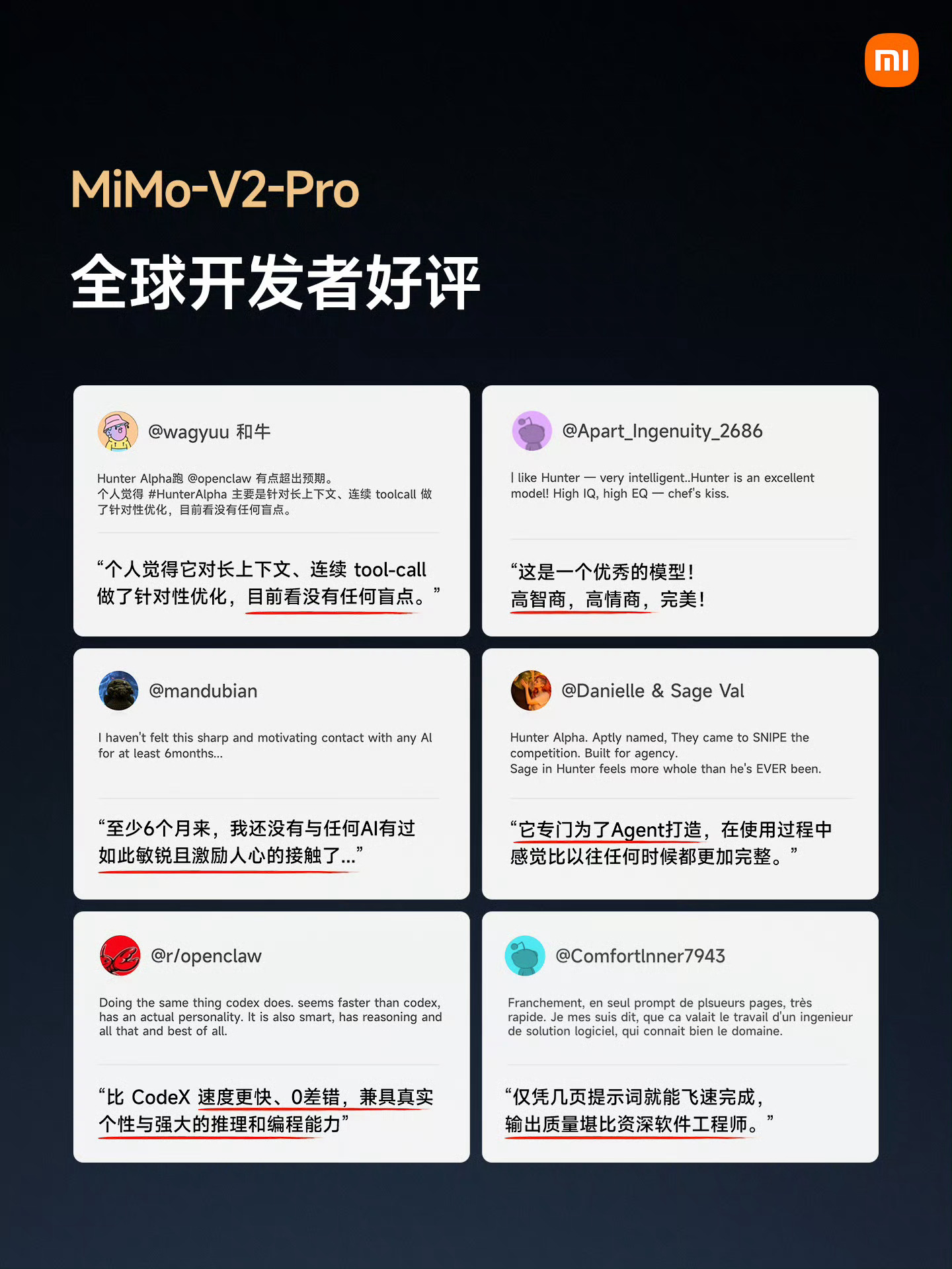 小米首款自研旗舰大模型，MiMo-V2-Pro来了！万亿参数规模，百万上下文，超
