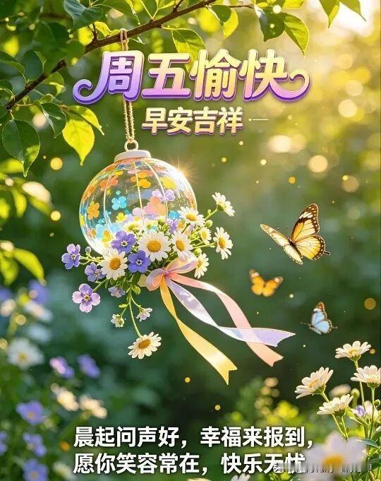 阳光明媚，花蝴蝶飞舞，好开心！