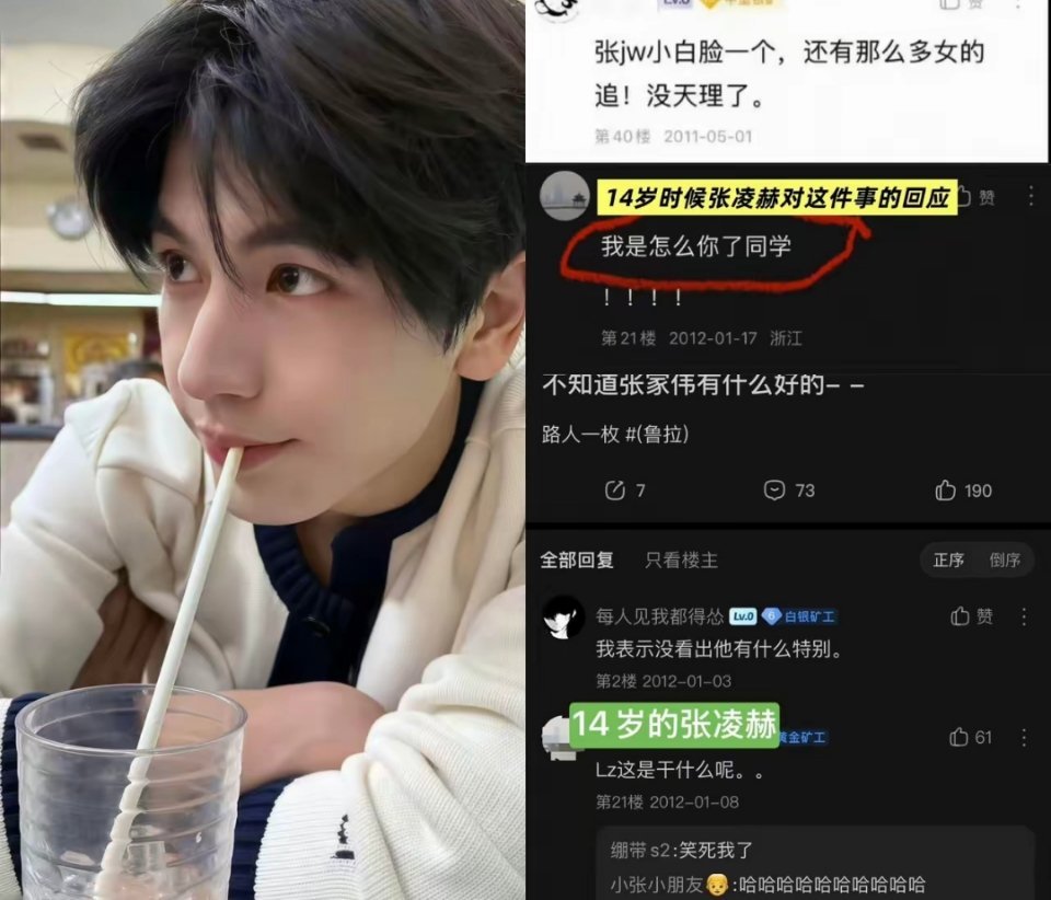 看了15年前张凌赫的贴吧言论我更加确信了一件事情那就是张凌赫这个人，别的不说，光