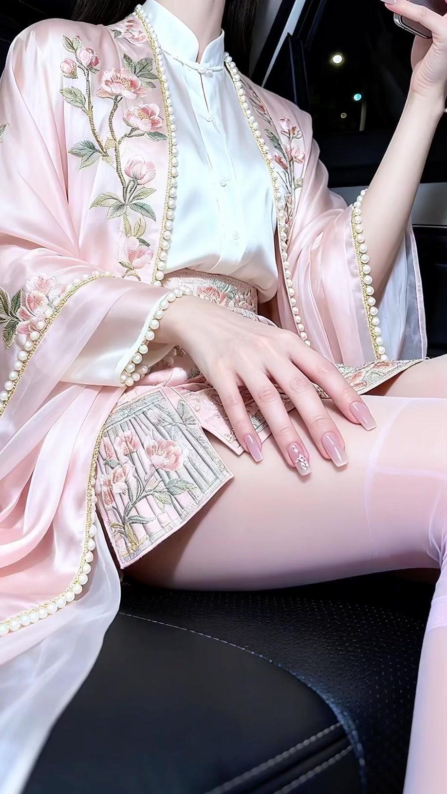 今天穿了这套明制汉服出门，被路人问是不是穿越了，说这配色像流动的晚霞，走在路上回