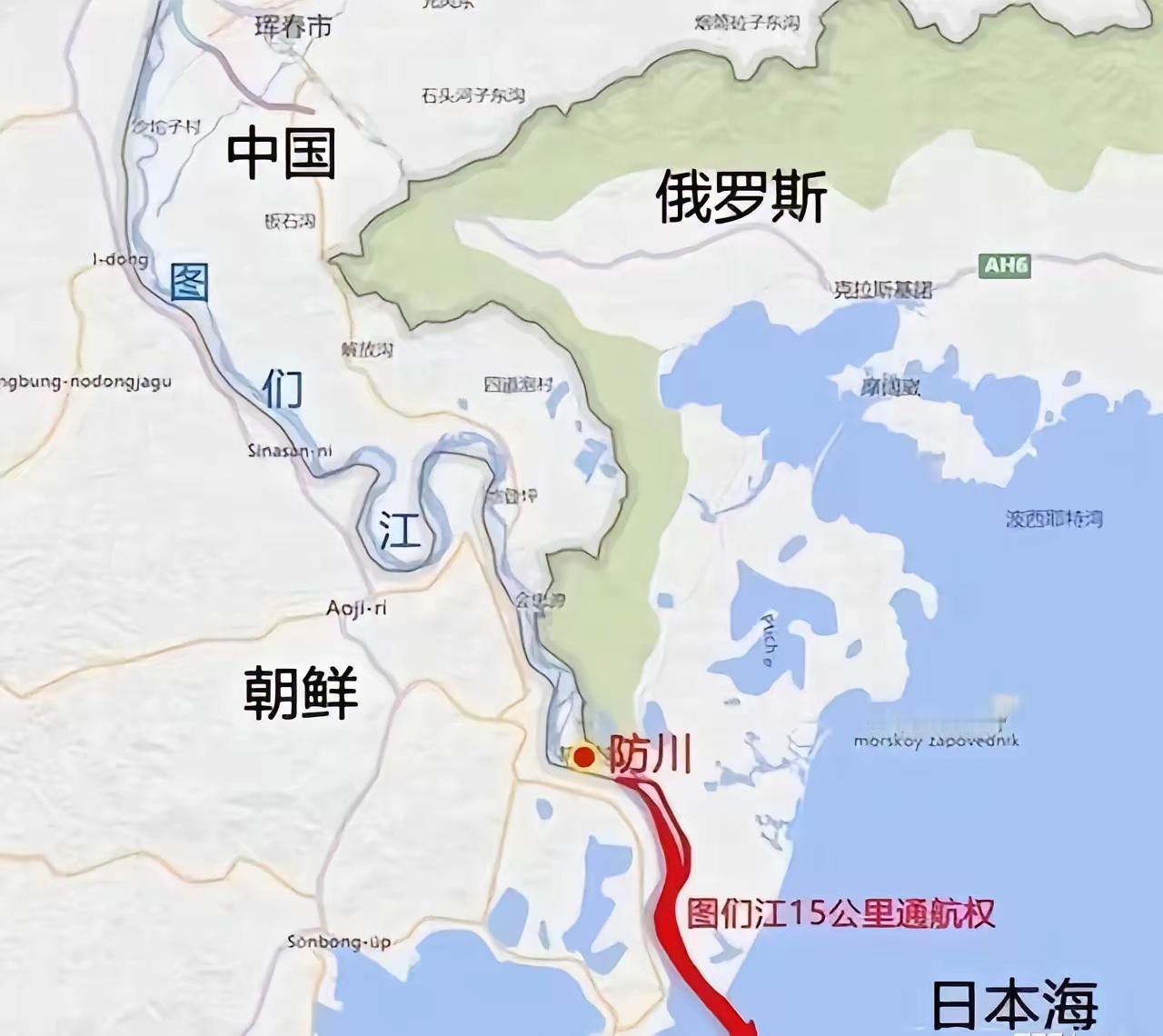 图门江出海口现在有二条俄朝公路大桥，必须和俄朝换地才能建出海口，等着吧。