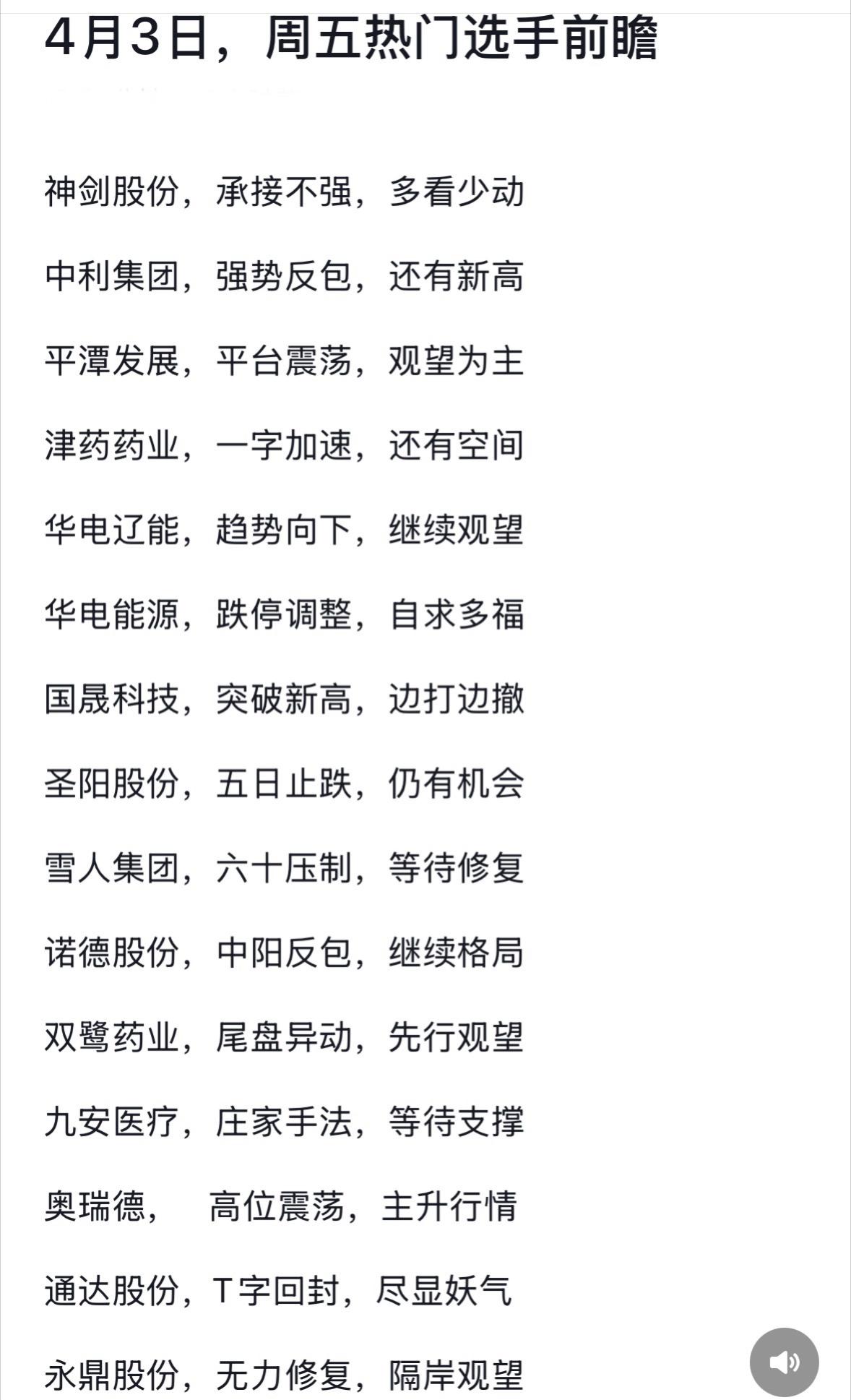 4月3日周五热门选手前瞻

周五市场风云再起，多只热门股迎来关键节点。中利集团强