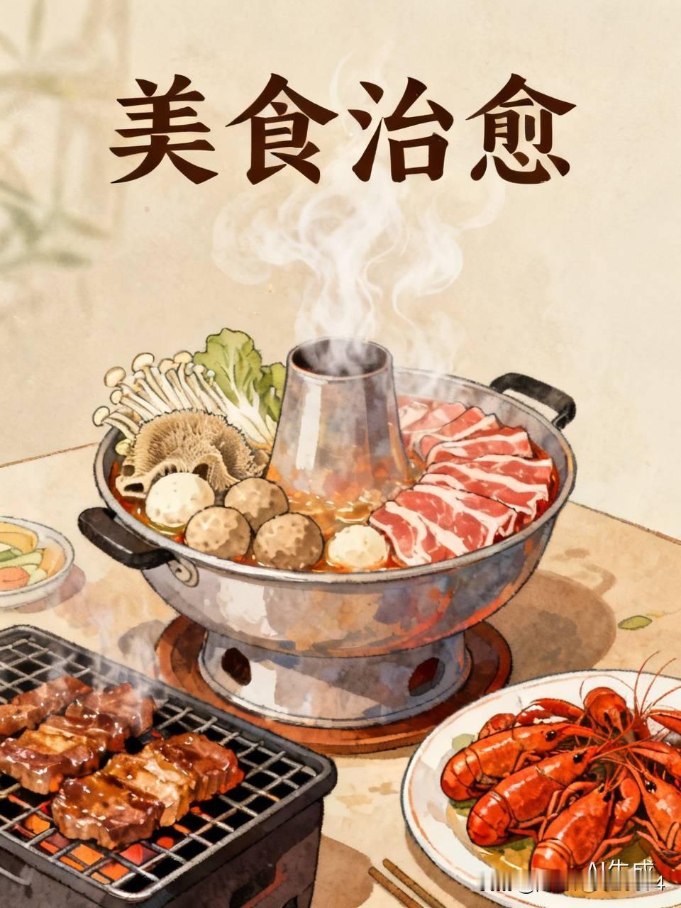 美食真是生活中不可或缺的美好存在！就拿火锅来说，那热辣辣的锅底，咕嘟咕嘟地冒着泡