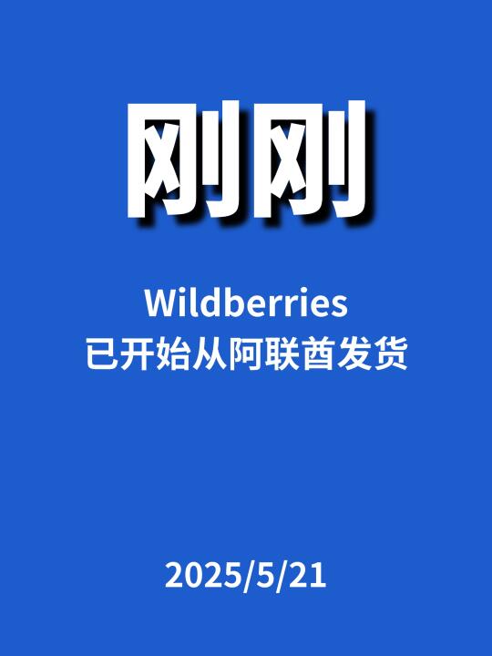 刚刚，Wildberries已开始...