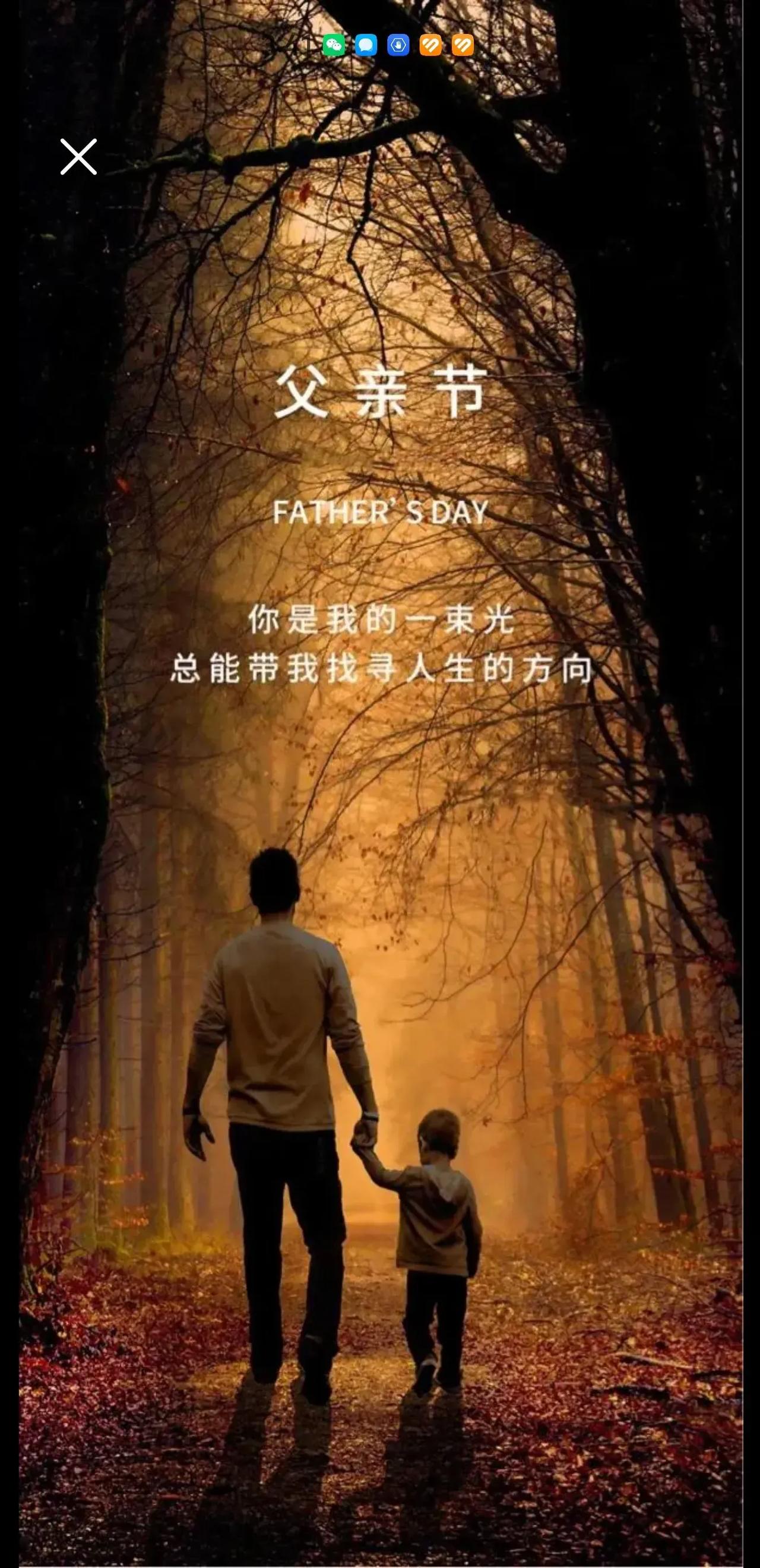 时光荏苒，岁月如梭。……
今日又到父亲节，
孩子祝福顺风递。
尊老护幼爱传承，