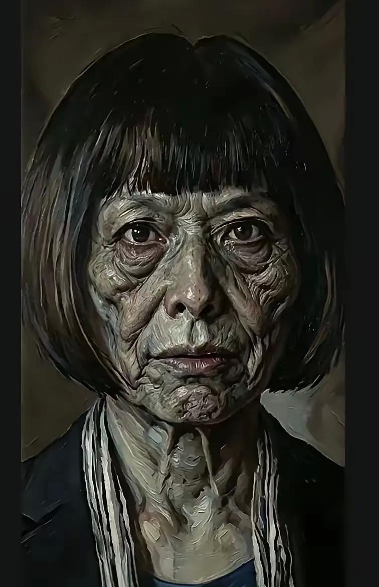 有人把​清华美院教授丁荭的画像按照她的风格画出来，本以为她会开心，想不到她却发火