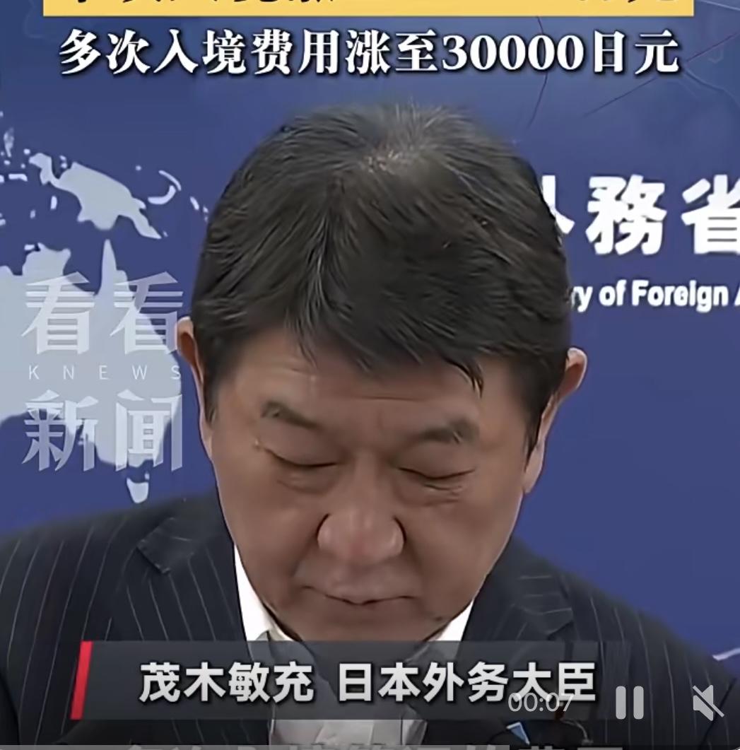 6月19日，日本外务大臣茂木敏充宣布，7月1日起上调签证费用：单次入境签证涨至1