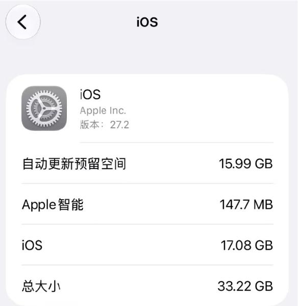 国行iPhone的AI终于要来了！iOS 27.2已出现“Apple智能”占用，