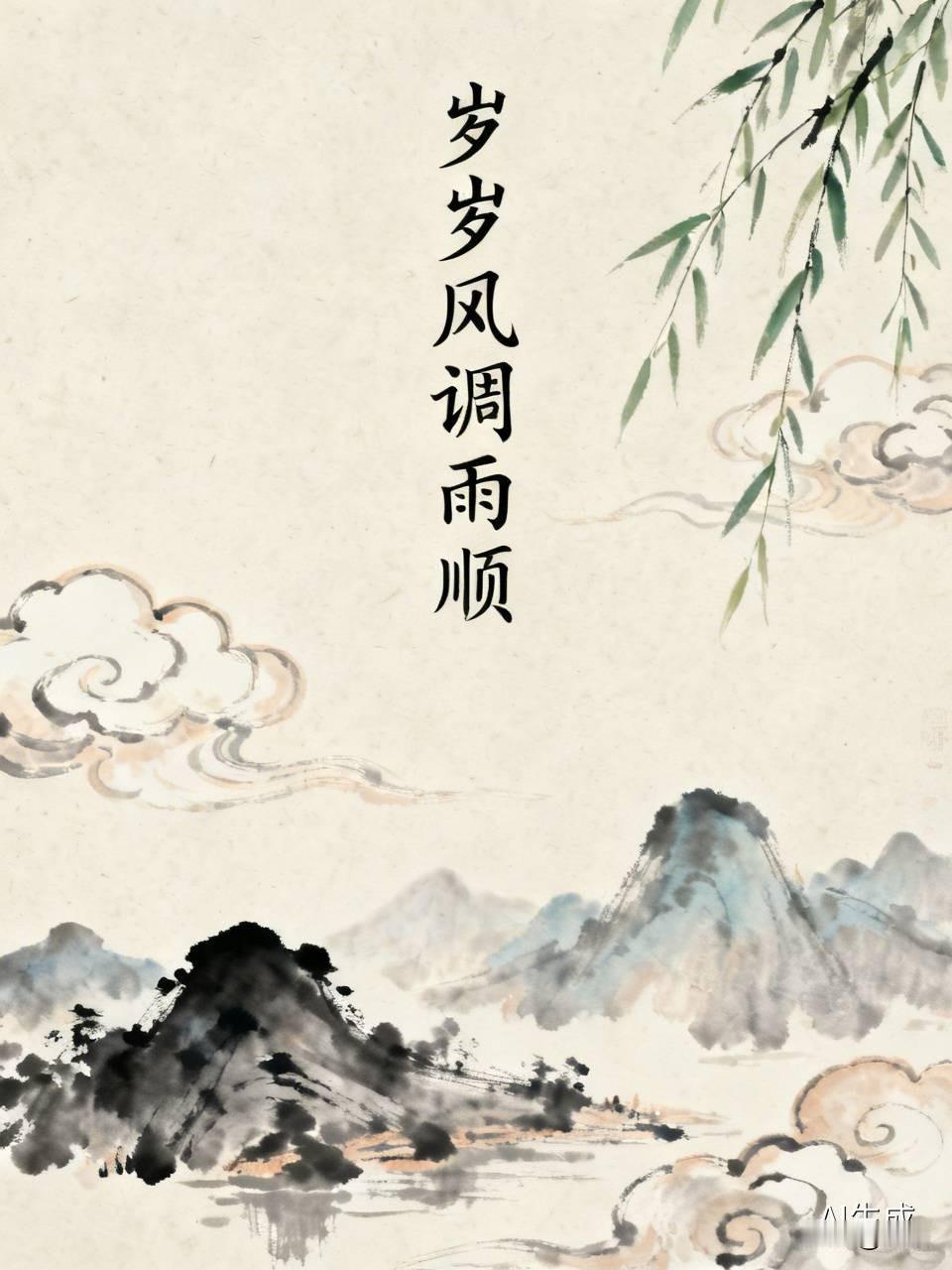 岁岁风调雨顺，请赐下联 看到“岁岁风调雨顺”这个上联，一下子就来了兴致。它寓意着