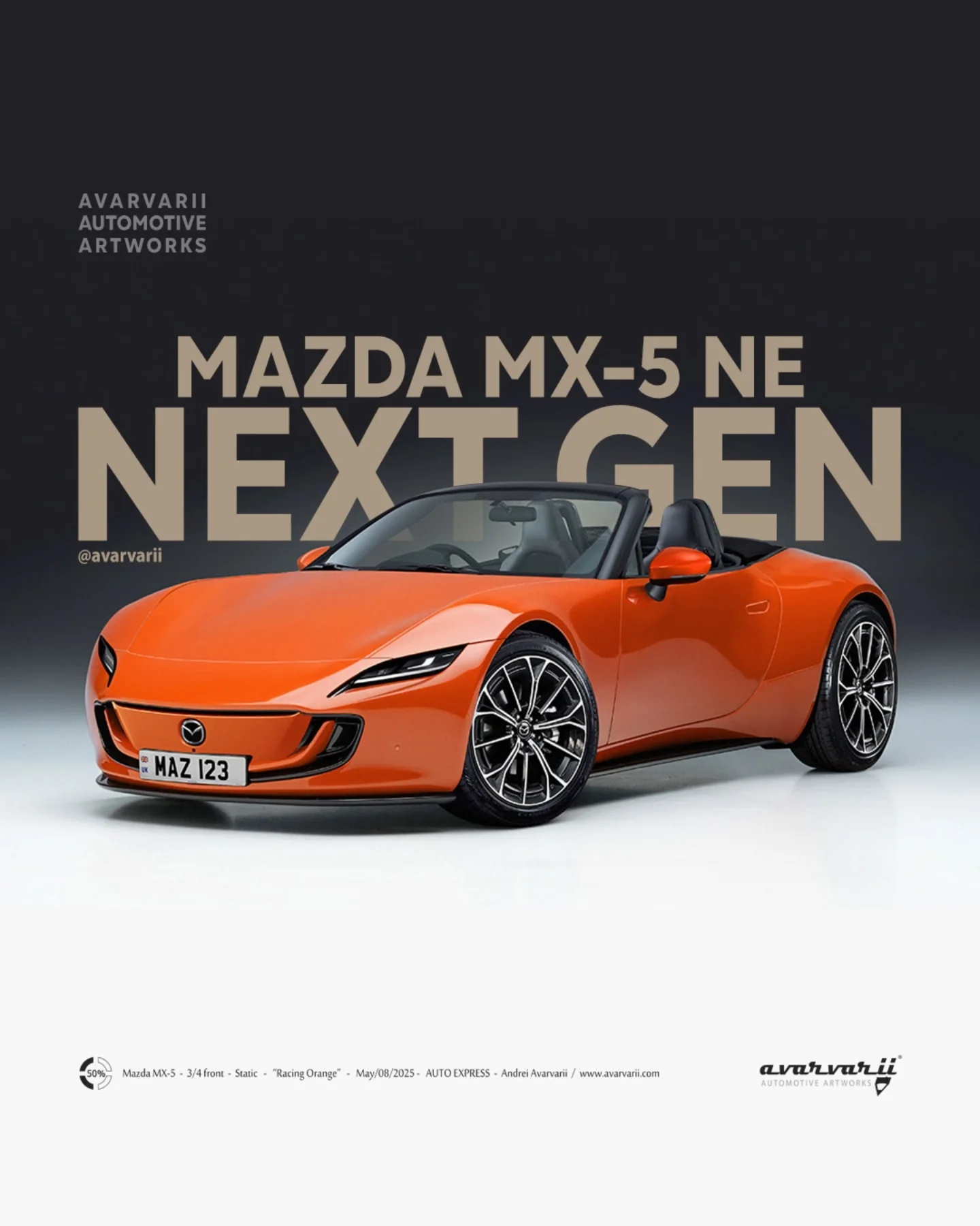 下一代的马自达MX-5好呆萌好可爱！30多年前第一代双座MX-5的火爆，带动了宝