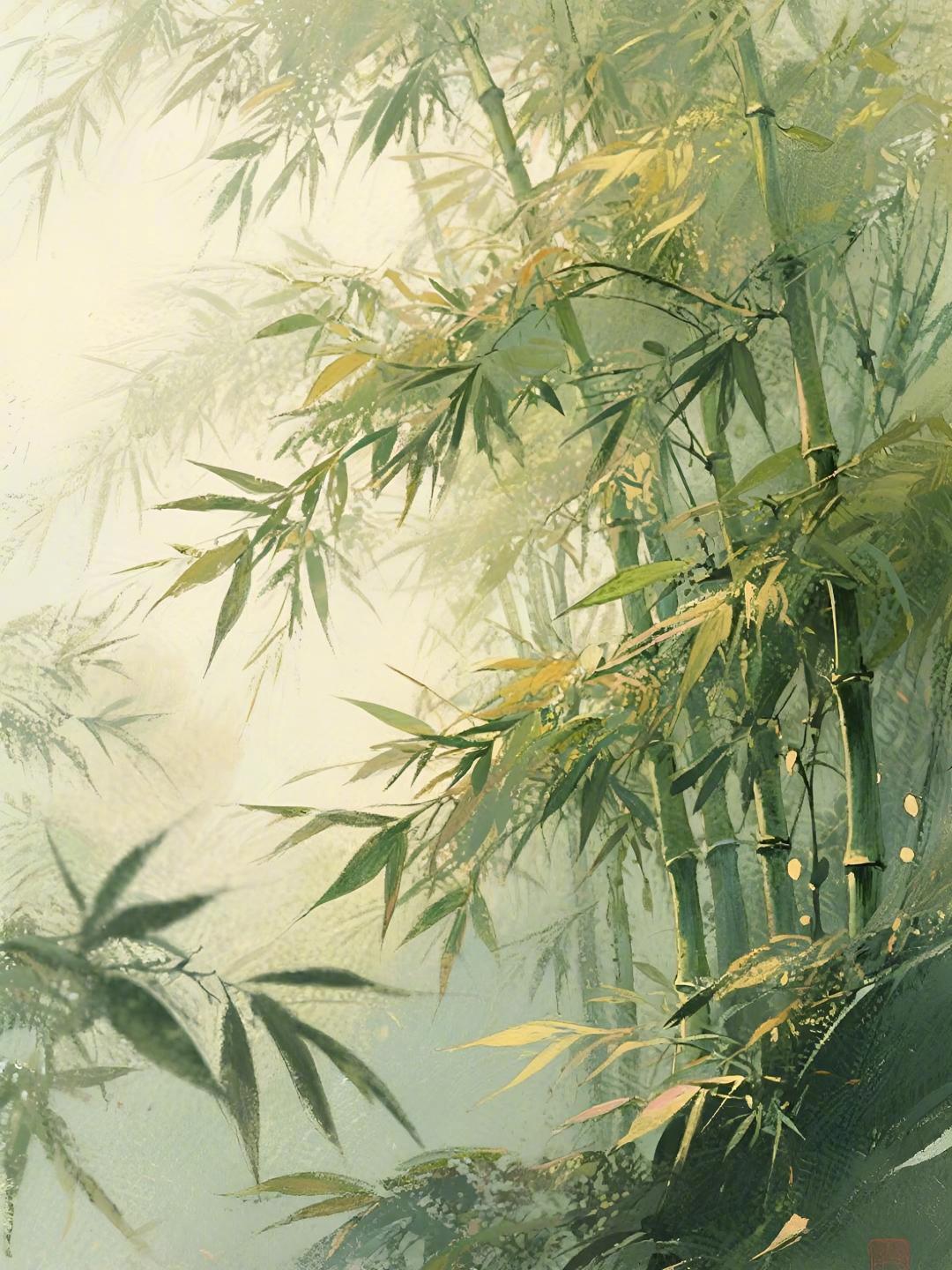 一竹一兰一石，有节有香有骨。满堂君子之人，四时清风拂之。 