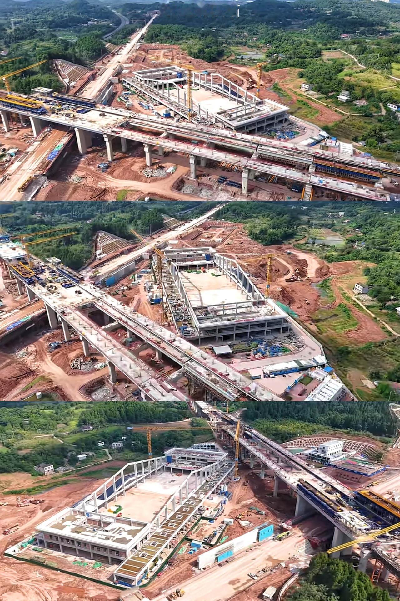 这是成渝中线高铁乐至高铁站，安岳高铁站修建进度！