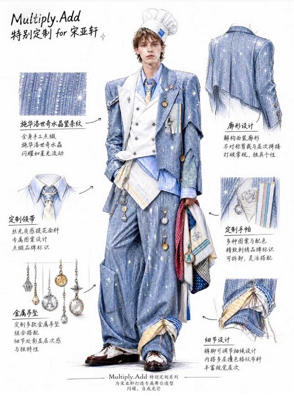 宋亚轩衣服上有25万颗钻宋亚轩穿的是25万颗钻铺成的夜色 宋亚轩衣服上有25万颗