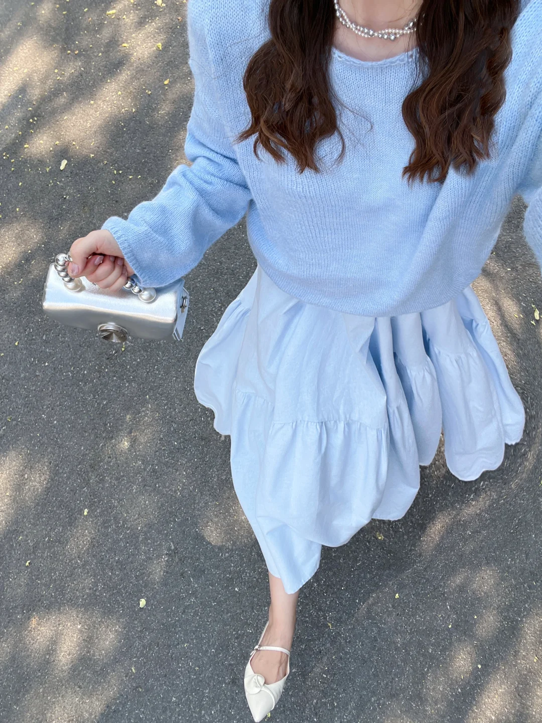 一脚迈入秋天！💙秋天穿蓝色超级温柔啊！