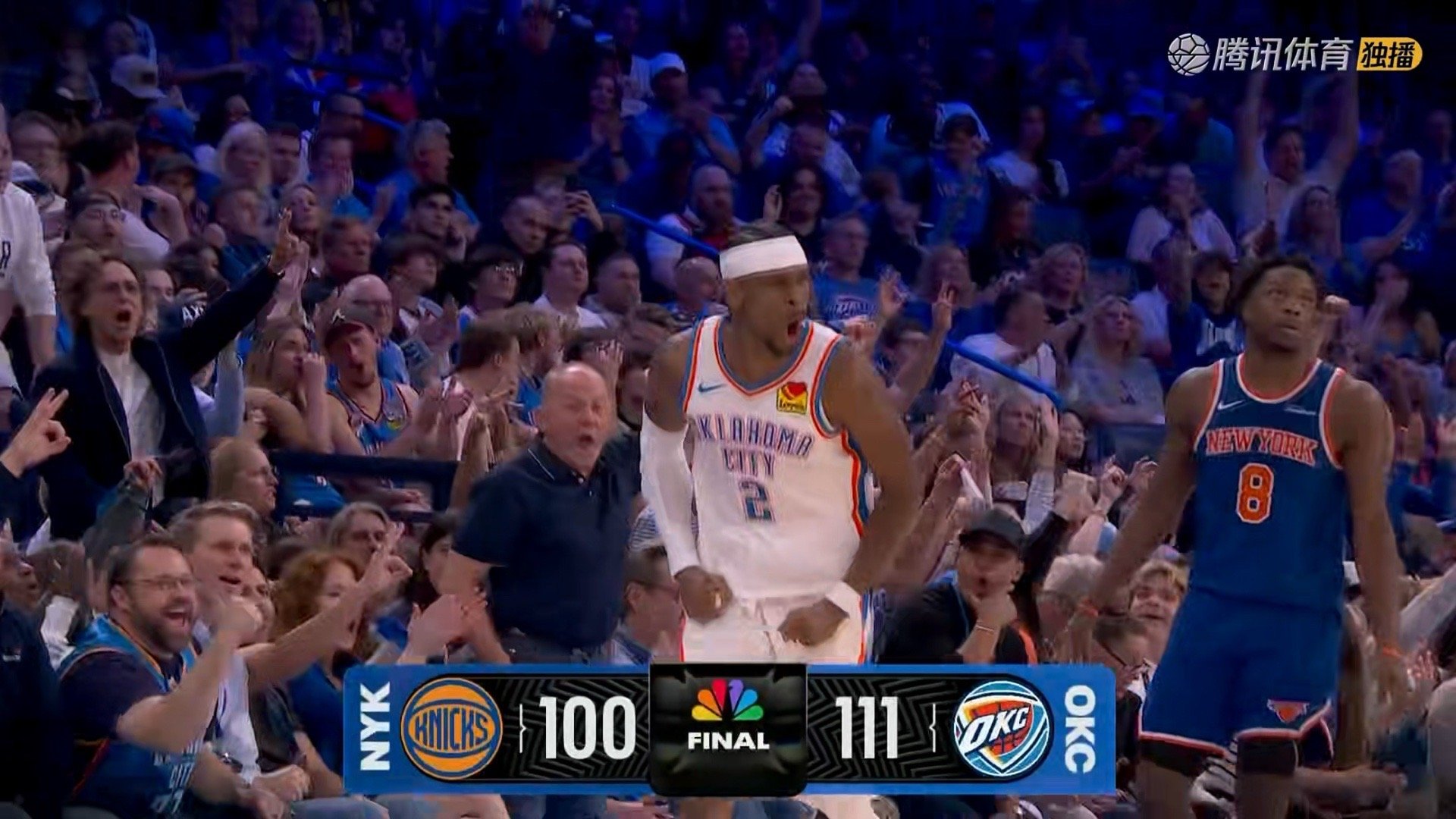 雷霆111-100战胜尼克斯，亚历山大30分3板4助，末节3中3得到10分尼克斯