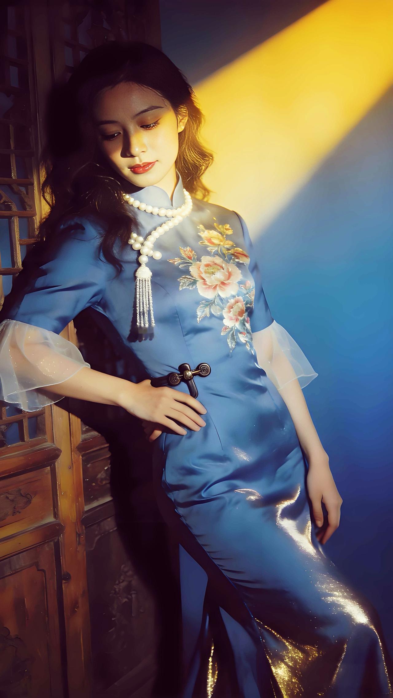 蓝衫倩影，韵致悠长