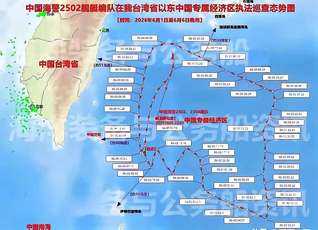 台湾省以东海域，首次执法巡航结果：检查、点验了198艘过往船只，并且对三艘船只的
