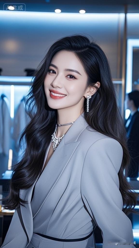 优雅黑裙，闪耀耳环，气质女神，美不胜收！