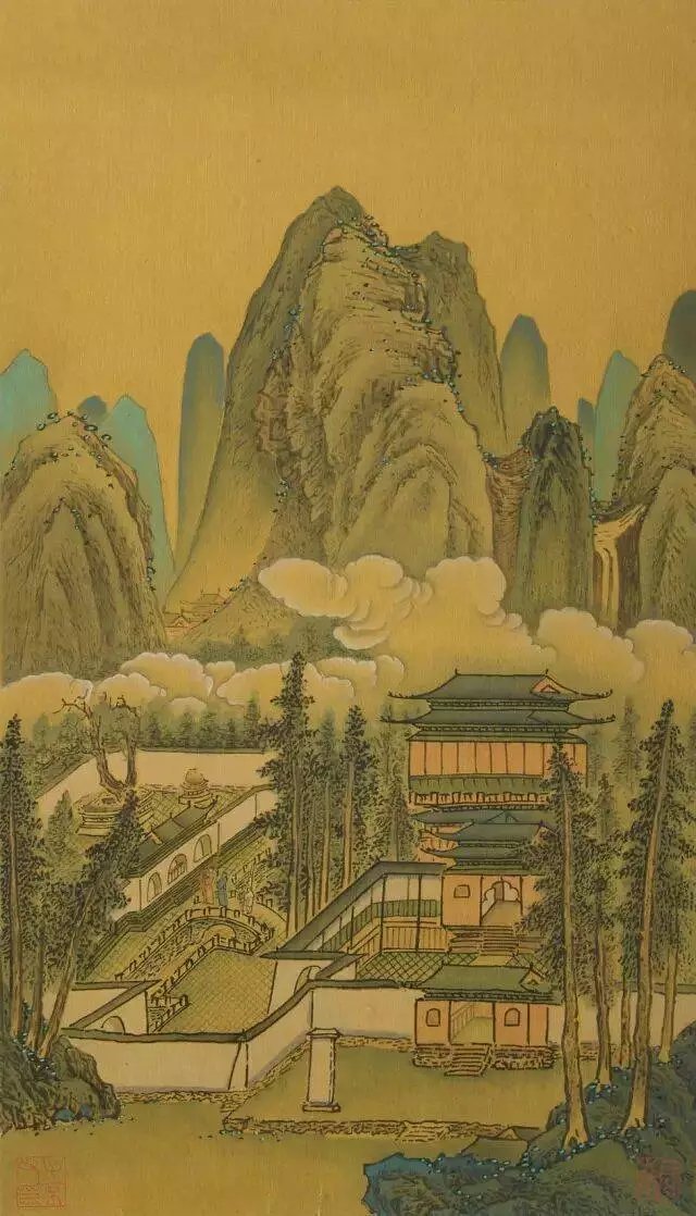 明 沈周《杭州西湖岳庙》。沈周一生家居读书，吟诗作画，优游林泉，追求精神上的自由
