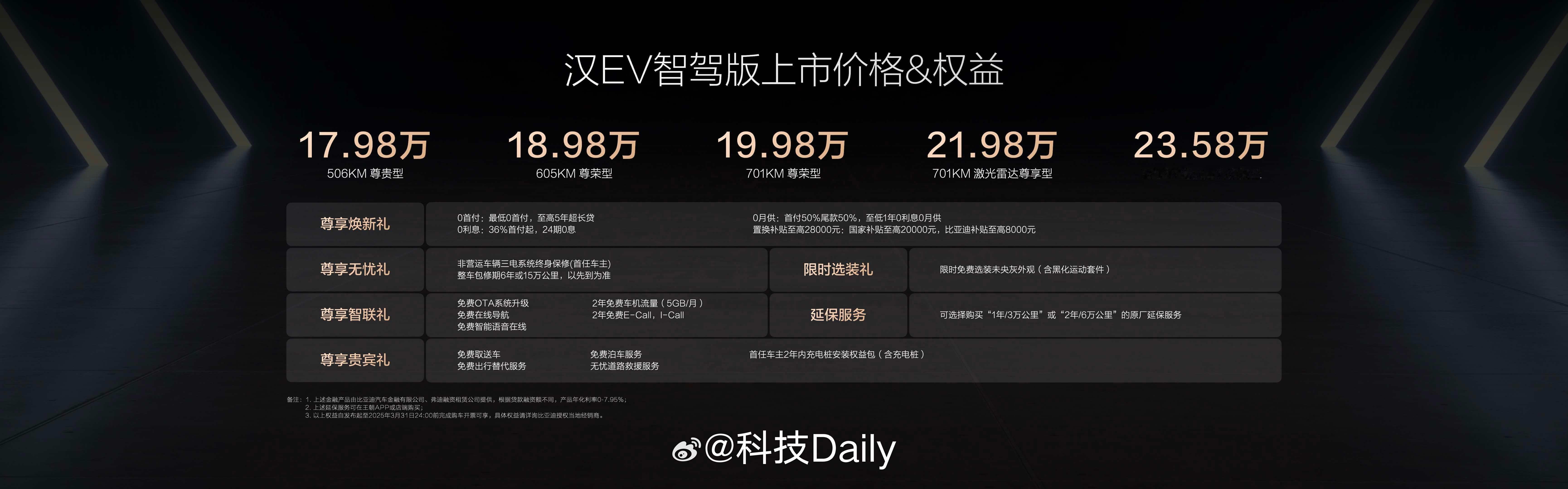 强汉升级，汉家族智驾版上市，价格仅为16.88万～23.58万元，开启了中大型轿