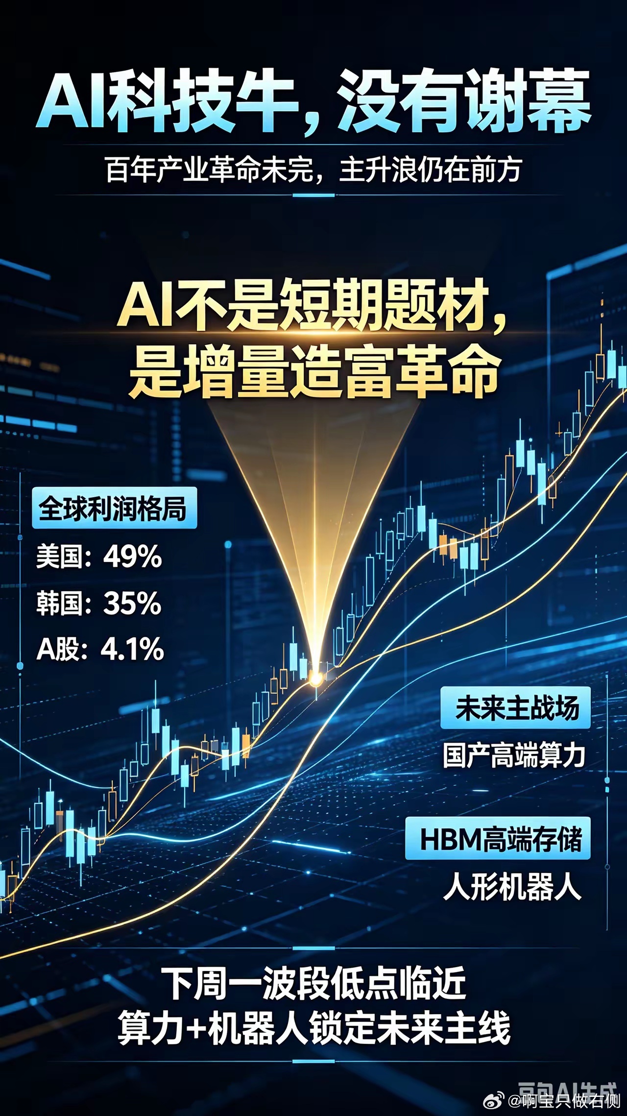 AI科技牛是否谢幕？下周A股机会在哪？一、先捋清大局和蒸汽机、汽车、飞机、互联网