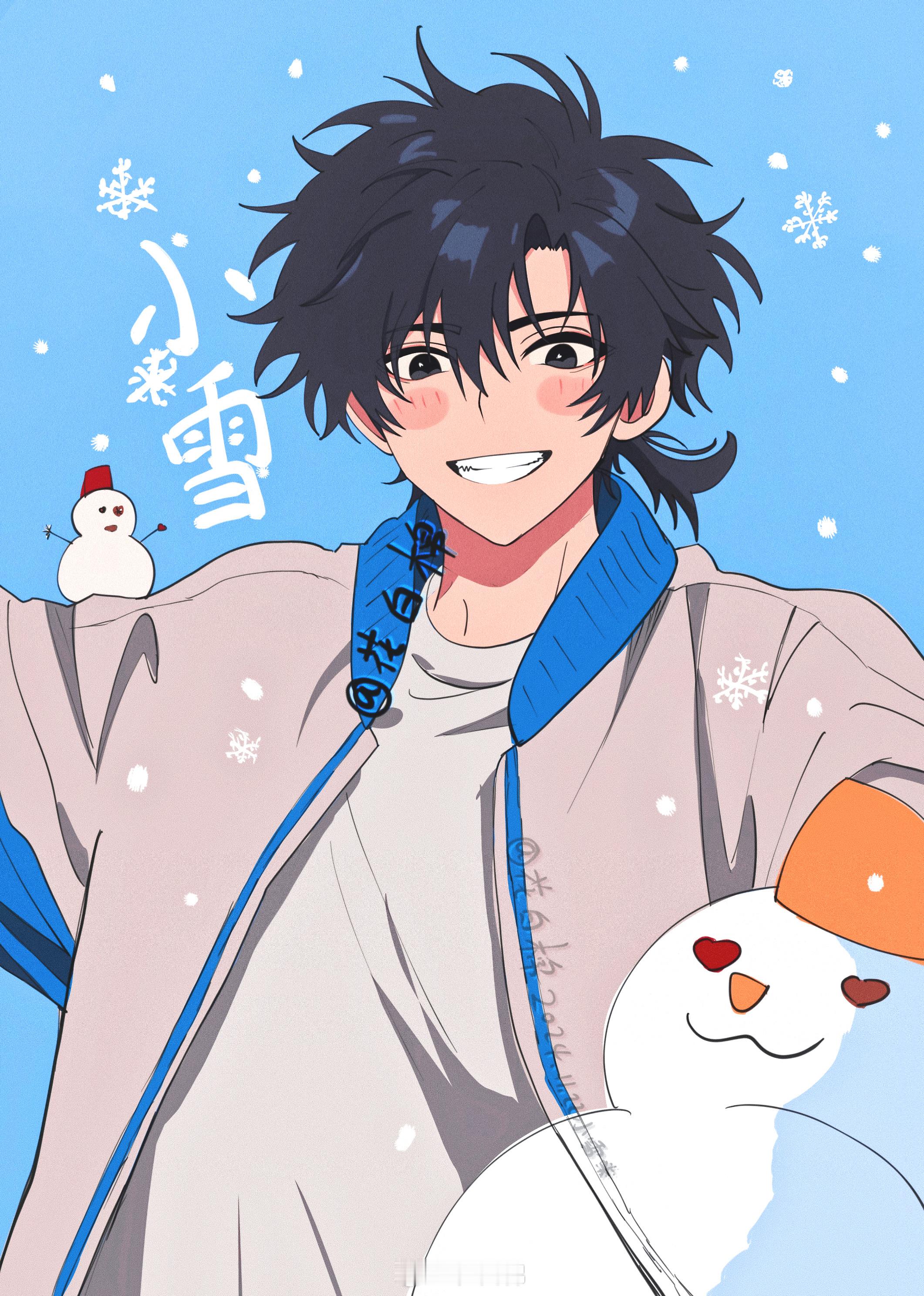「时光代理人」x 程小时 小雪快乐_自画，坐等初雪❄️ 次元艺术家  动漫同人 