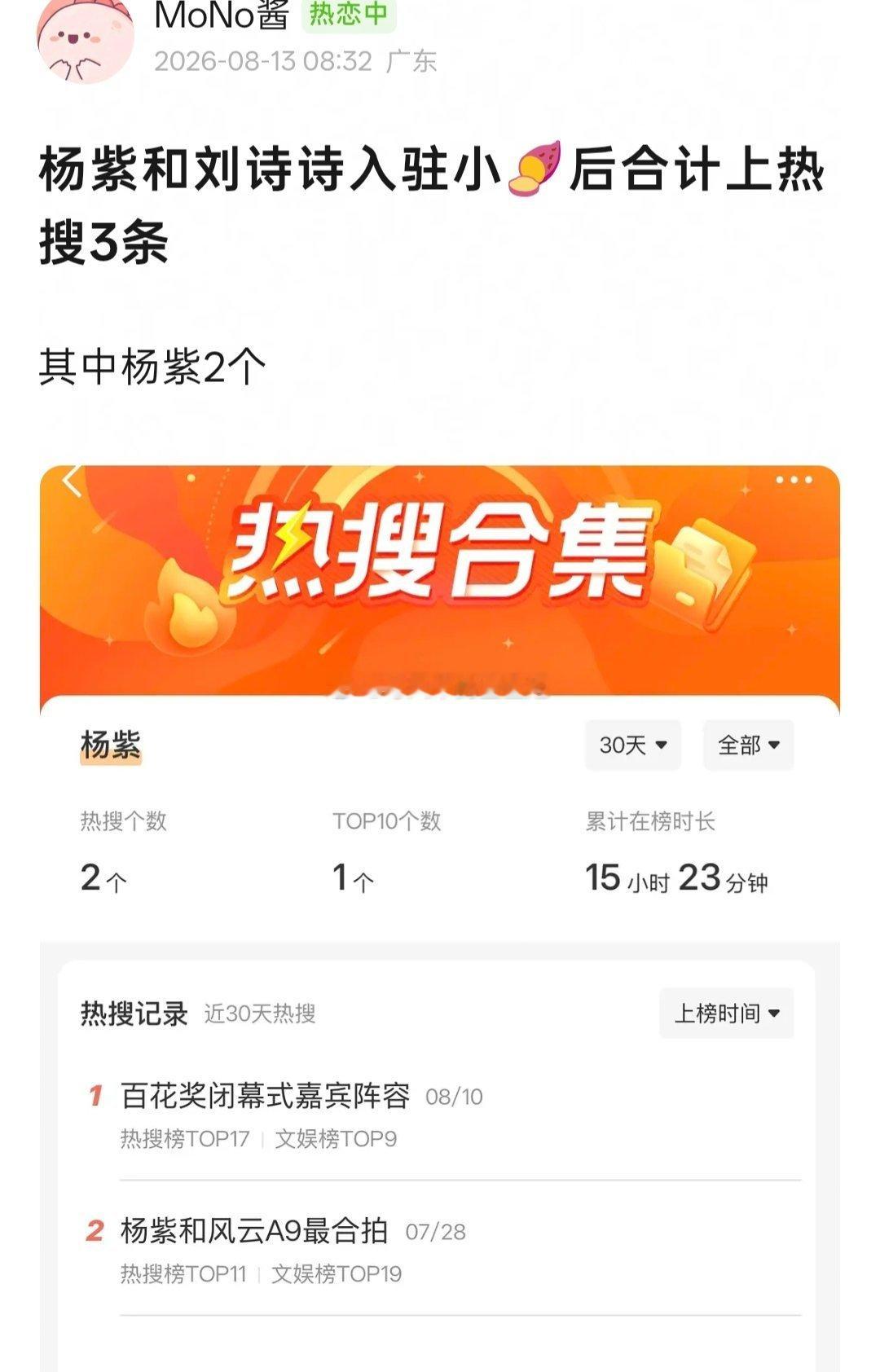有网友发现刘诗诗 杨紫上不了wb的rs的，所以去xhs了，真的假的？
