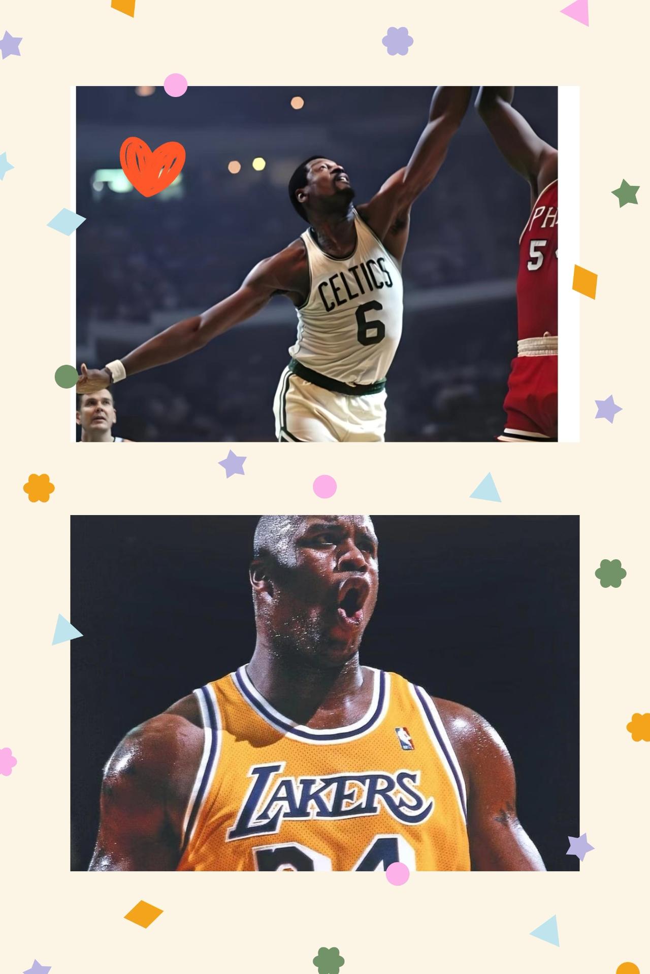 NBA历史的五大中锋
第一，大鲨鱼，奥尼尔
第二，指环王，拉塞尔
NBA中锋天花