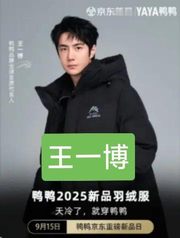 鸭鸭羽绒服代言人一览——❶全球首席品牌代言人:王一博。❷品牌代言人:梓渝，陈哲远