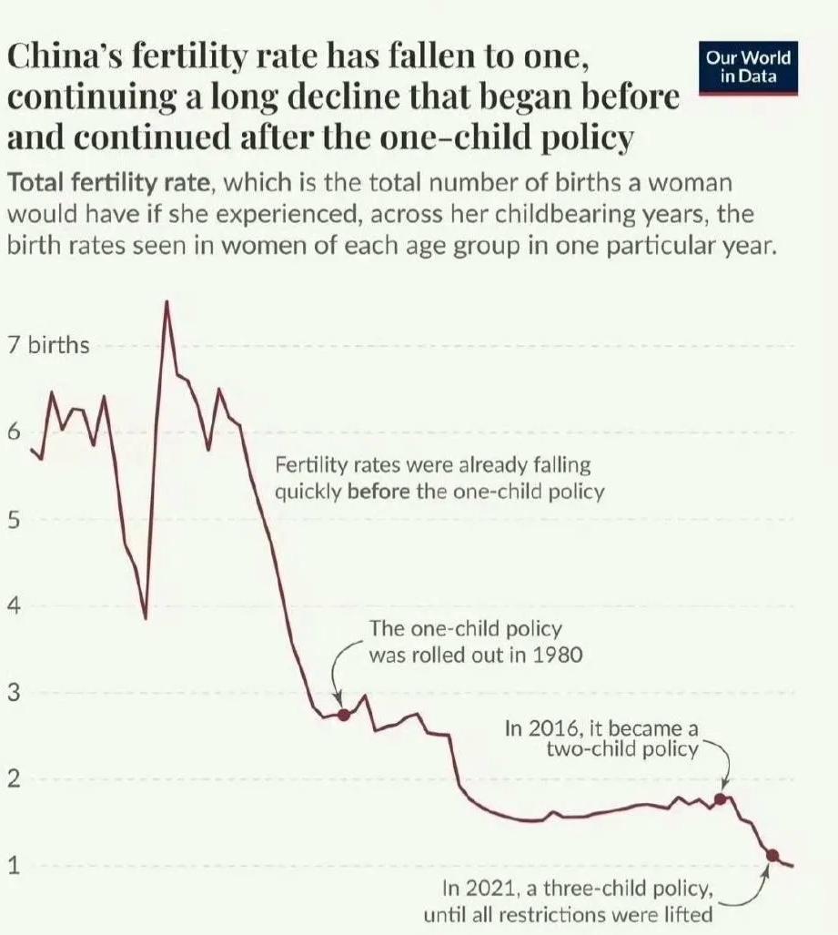 总和生育率跌到1！更吓人的是，从1.3到1这个坎，韩国磨了17年，咱们只用3年就