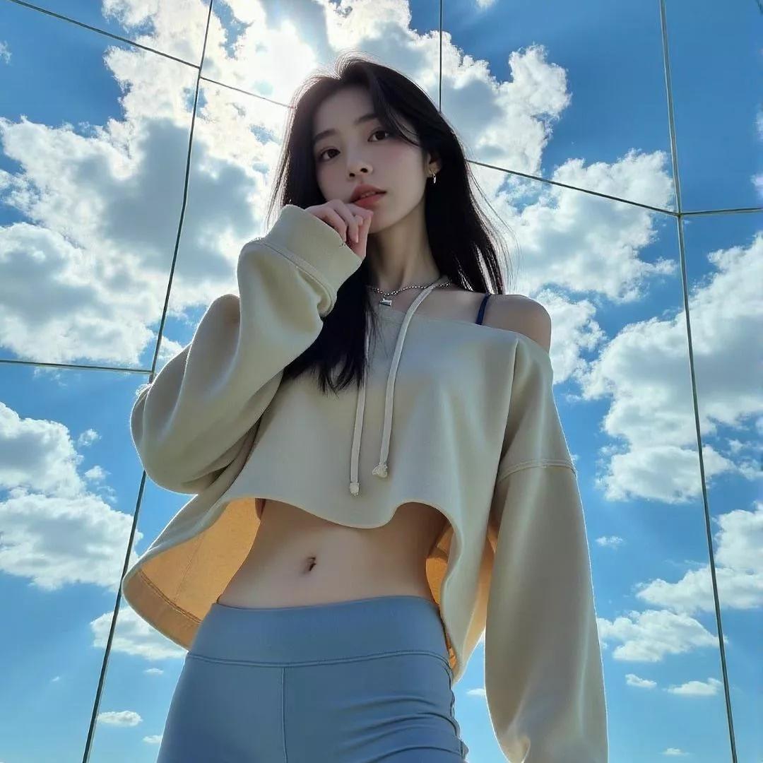 阳光下的温柔少女，时尚穿搭显气质纯真少女风穿搭 温柔少女感穿搭 气质少女感穿搭 