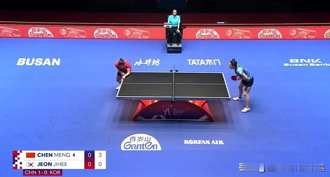 陈梦横扫田志希，国乒2-0领先
世乒赛女团1/4决赛：国乒VS韩国
第二盘：陈梦